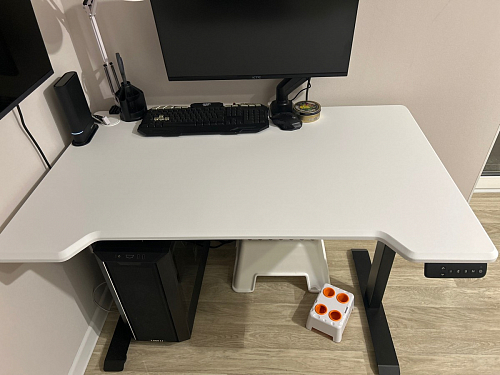 Компьютерный стол Маркос с механизмом подъема 120х75х75 черный / кантри орех фото покупателя 44