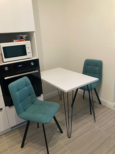 Стул на металлокаркасе Чилли синяя ткань / белый фото покупателя 389