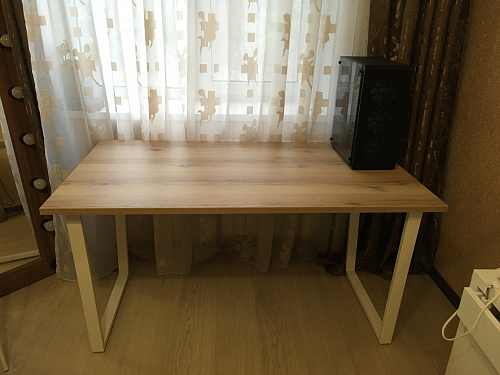 Деревянный стол Лота Лофт 140х80 черный матовый / бетон светлый фото покупателя 1018