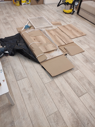 Письменный стол Битти Лофт 116х60х75 дуб вотан / белый матовый фото покупателя 98