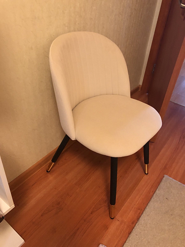 Стул на металлокаркасе Gabi 1 light blue / black / gold фото покупателя 680