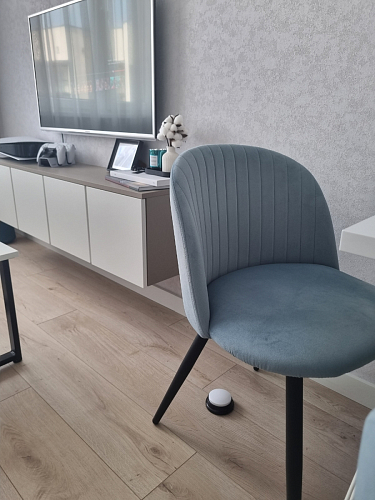 Стул на металлокаркасе Gabi dark beige / black / silver фото покупателя 515