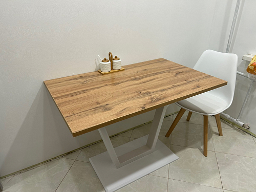 Стол на тумбе Мичиган Лофт 110х70 25 мм дуб делано темный / черный матовый фото покупателя 7