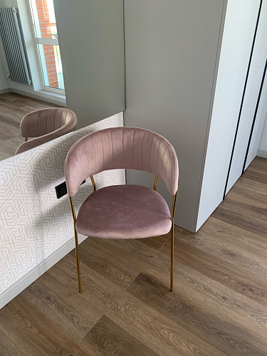 Стул на металлокаркасе Kamelia голубой / голубой / золотой фото покупателя 19