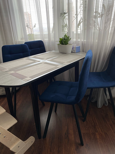 Стул на металлокаркасе Чилли синяя ткань / белый фото покупателя 1424