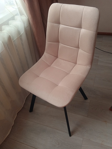 Стул на металлокаркасе Чилли К светло-серый велюр / черный каркас фото покупателя 1210