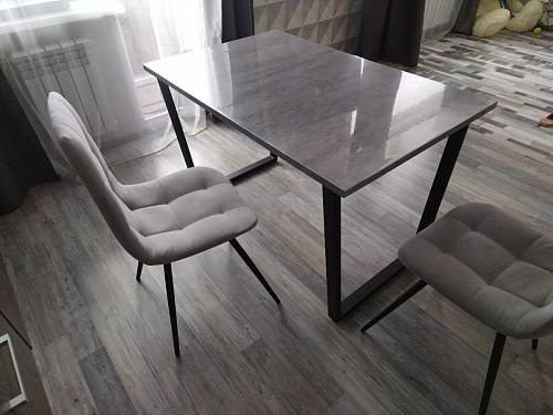 Деревянный стол Лота Лофт 140х80 белый матовый / бетон светлый фото покупателя 265