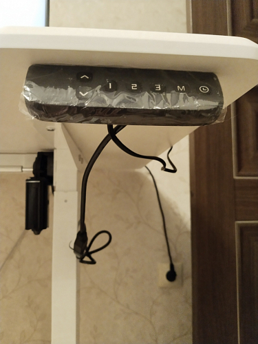 Компьютерный стол Маркос с механизмом подъема 140х80х75 белый / вотан дуб фото покупателя 20