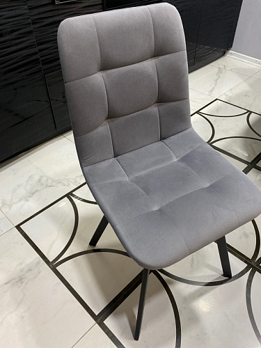 Стул на металлокаркасе Чилли К светло-серый велюр / черный каркас фото покупателя 34