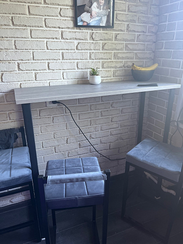 Барная стойка Дилан Лофт 120х40х90 бетон светлый фото покупателя 17