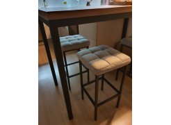 Барный стул Лофт кожзам темно-серый / черный матовый фото покупателя 145