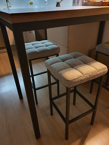 Барный стул Лофт ткань канди крем / черный матовый фото покупателя 196