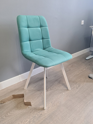 Стул на металлокаркасе Чилли синяя ткань / белый фото покупателя 569