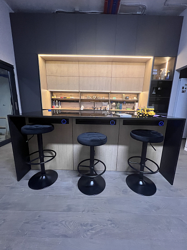 Барный стул Dobrin Bruno велюр серый MJ9-75 / gold фото покупателя 1