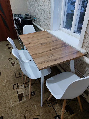 Стол Тринити Лофт 120 32 мм бетон / черный матовый фото покупателя 616