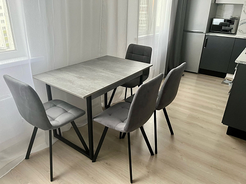 Стул на металлокаркасе Чилли К светло-серый велюр / черный каркас фото покупателя 682