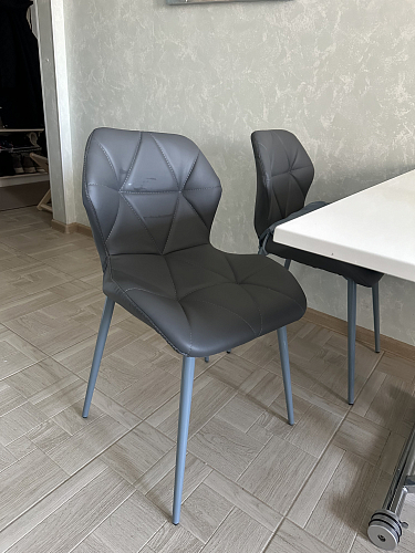 Стул на металлокаркасе Вальд экокожа черный / черный глянец фото покупателя 2