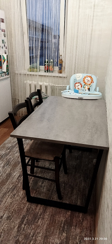 Стол Лота Лофт 140 25 мм черный матовый / бетон фото покупателя 236