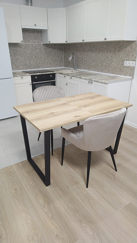 Деревянный стол Лота Лофт 120х75 белый матовый / дуб крафт золотой фото покупателя 1007