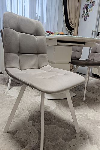 Стул на металлокаркасе Чилли К светло-серый велюр / черный каркас фото покупателя 1237