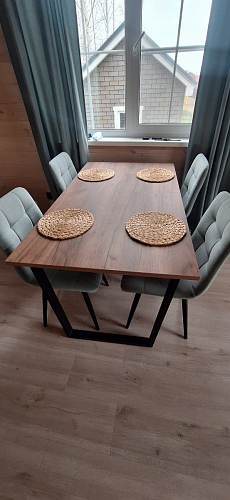 Деревянный стол Лота Лофт 140х80 черный матовый / бетон светлый фото покупателя 766