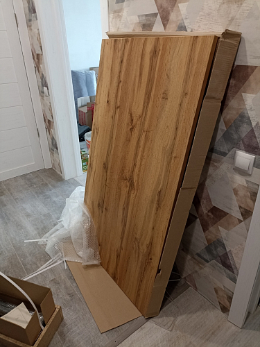 Стол Тринити Лофт 120 32 мм бетон / черный матовый фото покупателя 445