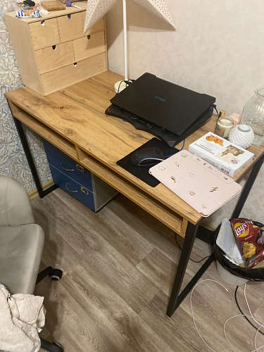 Письменный стол Леон Лофт бетон / черный матовый фото покупателя 5