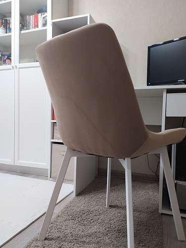 Стул на металлокаркасе Челси бежевый / черный фото покупателя 117