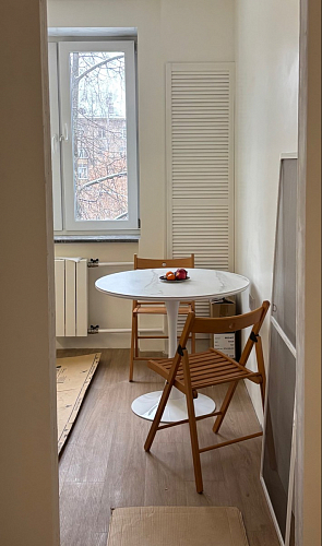 Стол Тулип 90х73 дуб вотан / белый  - Уцененный экземпляр фото покупателя 79