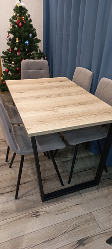 Деревянный стол Лота Лофт 140х80 черный матовый / бетон светлый фото покупателя 190