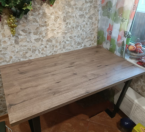 Стол Эльпатия 130 дуб велингтон / черный матовый фото покупателя 25