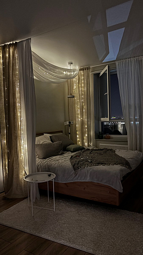 Двуспальная кровать Клауд 160х200 парящая дуб крафт золотой / антрацит фото покупателя 436