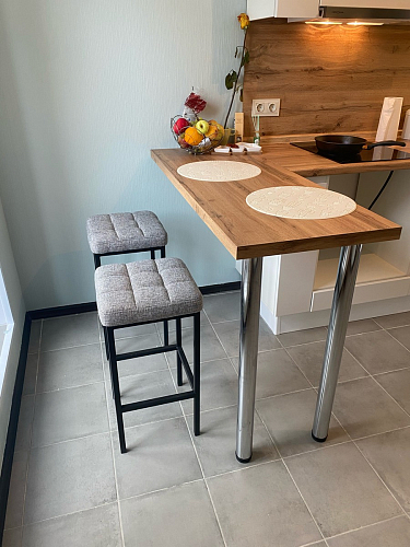 Барный стул Лофт ткань канди крем / черный матовый фото покупателя 16