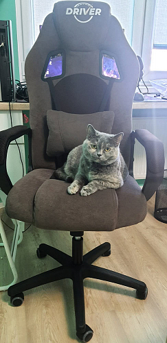 Компьютерное кресло Driver/Драйвер кожзам черный / ткань черный фото покупателя 45