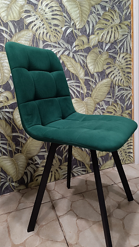 Стул на металлокаркасе Чилли К черный / зеленый фото покупателя 34