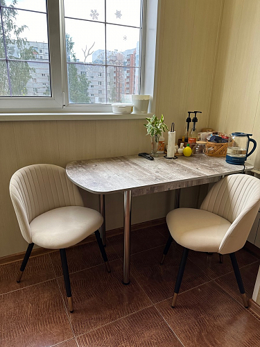 Стул на металлокаркасе Gabi 1 light blue / black / gold фото покупателя 653