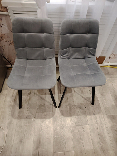 Стул на металлокаркасе Чилли К светло-серый велюр / черный каркас фото покупателя 516