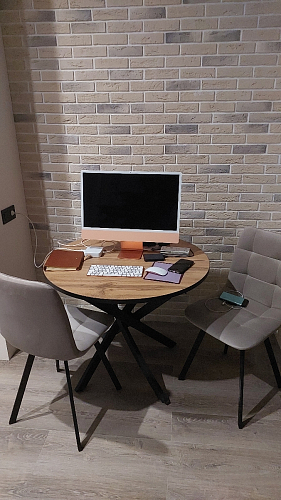 Стул на металлокаркасе Чилли К темно-серый (velutto 32) / черный фото покупателя 481