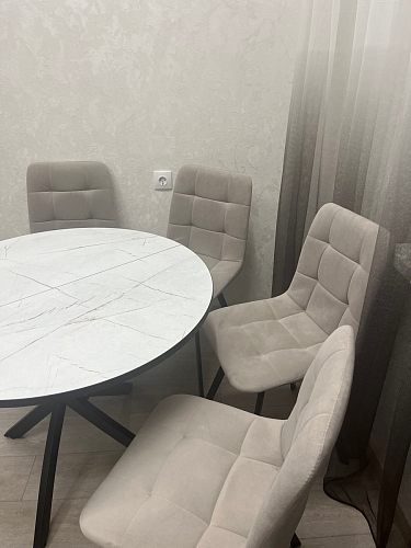 Стул на металлокаркасе Чилли К светло-серый велюр / черный каркас фото покупателя 498