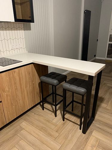 Барный стул Лофт ткань канди крем / черный матовый фото покупателя 151