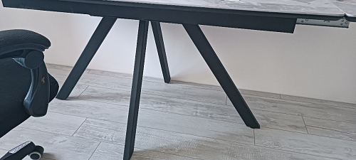 Керамический стол Вилли 140(200)х80 серый мрамор larka grey / черный фото покупателя 57