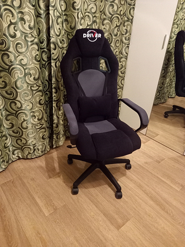 Компьютерное кресло Driver/Драйвер кожзам черный / серый фото покупателя 3