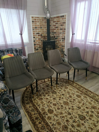 Стул на металлокаркасе Seda 01 blue / gold / black фото покупателя 26