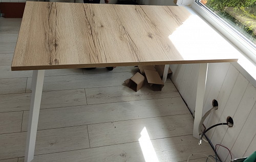 Стол раскладной Колон Лофт 120 32 мм дуб галифакс табако / черный матовый фото покупателя 21