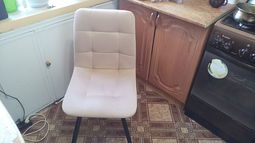 Стул на металлокаркасе Чилли синяя ткань / белый фото покупателя 758