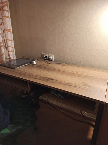 Письменный стол Леон Лофт черный матовый / дуб вотан фото покупателя 20