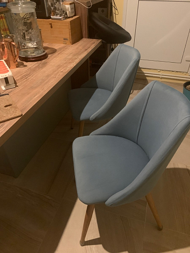 Стул на металлокаркасе Morgan blue / black фото покупателя 1