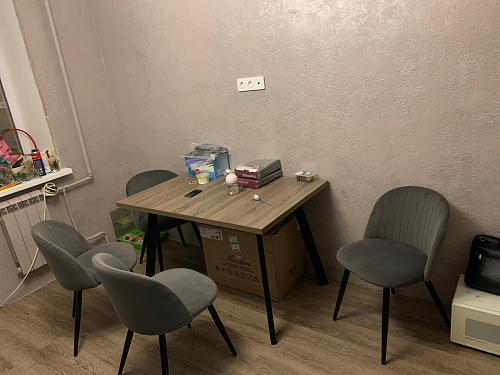 Стул на металлокаркасе Gabi 1 light blue / black / gold фото покупателя 590