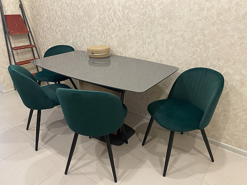 Стул на металлокаркасе Gabi dark beige / black / silver фото покупателя 893