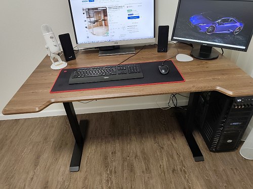 Компьютерный стол Маркос с механизмом подъема 140х80х75 орех кантри / белый фото покупателя 10